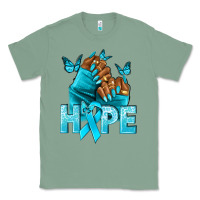 Sage Hope teal ribbon Ovarian Cancer nails Classic Tee - NancyCooperArtShop