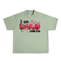 Oil Green i am loved john 3 16 Urban Heavy Tee - MaliasSmallBusiness