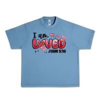 Pebble Blue i am loved john 3 16 Urban Heavy Tee - MaliasSmallBusiness