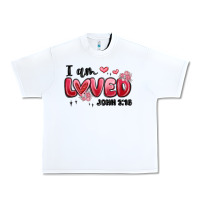 White i am loved john 3 16 Urban Heavy Tee - MaliasSmallBusiness