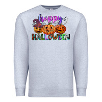 Heather Grey happy halloween Premium Sweatshirt - CowGirlArtShop