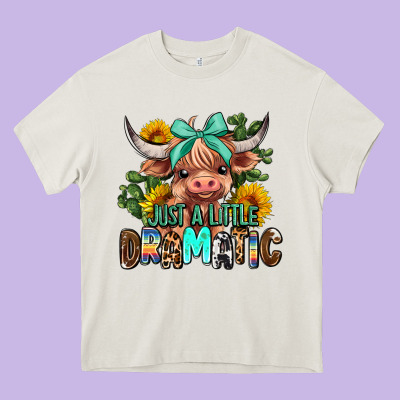 Just A Little Dramatic Heavy Core Tee Designed By Adodesignshop