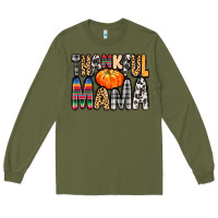 Army Green Thankful Mama Long Sleeve Tee - MaliasSmallBusiness