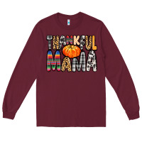 Burgundy Thankful Mama Long Sleeve Tee - MaliasSmallBusiness