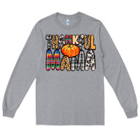 Heather Grey Thankful Mama Long Sleeve Tee - MaliasSmallBusiness