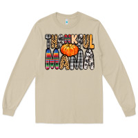 Mushroom Thankful Mama Long Sleeve Tee - MaliasSmallBusiness