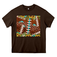 Chocolate Brown football leopard gemstone sunflower Heavy Core Tee - JahusDesignShop