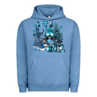 Pigment Pebble Blue let's roll Urban Hoodie - FaDigitalArtStudio