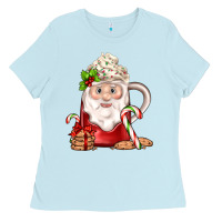 Baby Blue santa coffee Ladies Tee - JahusDesignShop
