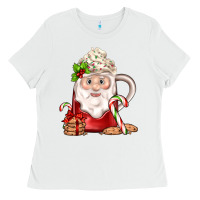 White santa coffee Ladies Tee - JahusDesignShop