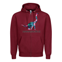 Burgundy Mamasaurus Dinosaur Zipper Hoodie - Bettercallsaul