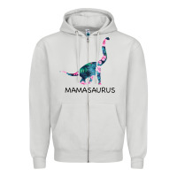 Dove Grey Mamasaurus Dinosaur Zipper Hoodie - Bettercallsaul