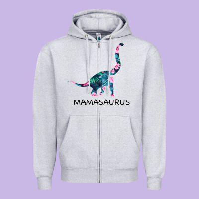 Mamasaurus Dinosaur Zipper Hoodie Designed By Bettercallsaul