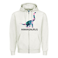 Oatmeal Heather Mamasaurus Dinosaur Zipper Hoodie - Bettercallsaul