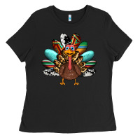 Black thanksgiving turkey Ladies Tee - RanaPortraitStore