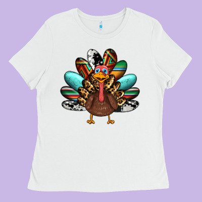 Thanksgiving Turkey Ladies Tee Designed By Ranaportraitstore