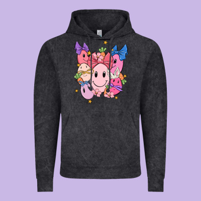 Soft Pink Easter Vintage Hoodie Designed By Maliassmallbusiness