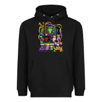 Black mardi gras gnomies truck Heavyweight Hoodie - CowGirlArtShop