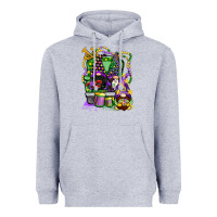 Heather Grey mardi gras gnomies truck Heavyweight Hoodie - CowGirlArtShop