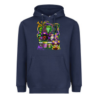 Navy mardi gras gnomies truck Heavyweight Hoodie - CowGirlArtShop