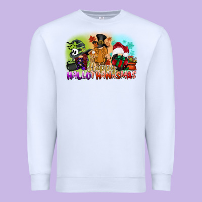 Happy Hallothanksmas Gnomes Premium Sweatshirt Designed By Cowgirlartshop
