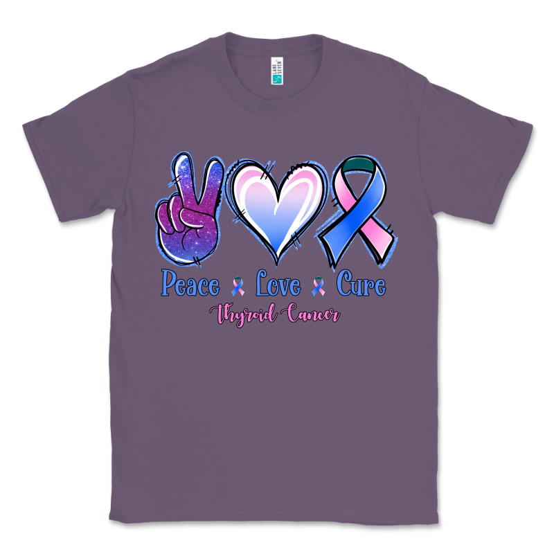 Peace Love Cure Thyroid Cancer Classic Tee by NancyCooperArtShop | Teevron