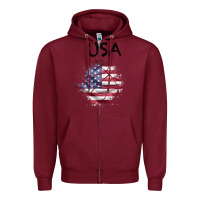 Burgundy USA Zipper Hoodie - Bettercallsaul