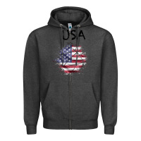 Charcoal Heather USA Zipper Hoodie - Bettercallsaul