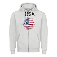 Dove Grey USA Zipper Hoodie - Bettercallsaul
