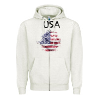Oatmeal Heather USA Zipper Hoodie - Bettercallsaul