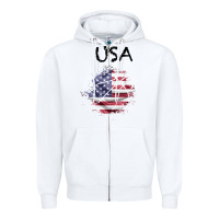 White USA Zipper Hoodie - Bettercallsaul
