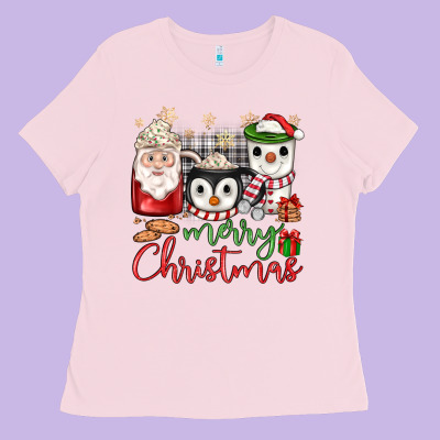 Merry Christmas Coffee Ladies Tee Designed By Jahusdesignshop