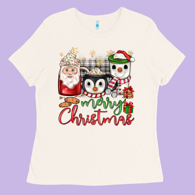 Merry Christmas Coffee Ladies Tee Designed By Jahusdesignshop