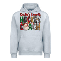 Heather Grey Santa's Favorite Hockey Coach For Christmas Urban Hoodie - FaDigitalArtStudio