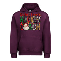 Mauve Wine Santa's Favorite Hockey Coach For Christmas Urban Hoodie - FaDigitalArtStudio