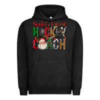Pigment Black Santa's Favorite Hockey Coach For Christmas Urban Hoodie - FaDigitalArtStudio