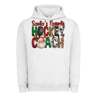 Pigment Lunar Rock Santa's Favorite Hockey Coach For Christmas Urban Hoodie - FaDigitalArtStudio