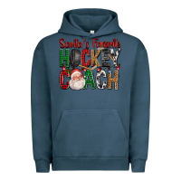 Pigment Midnight Navy Santa's Favorite Hockey Coach For Christmas Urban Hoodie - FaDigitalArtStudio