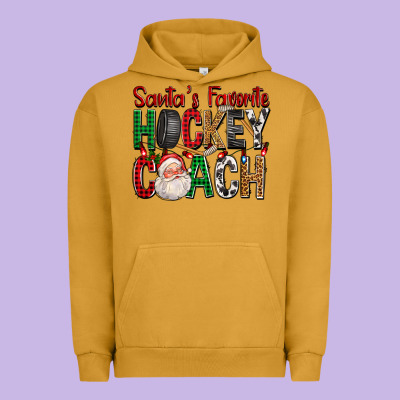 Santa's Favorite Hockey Coach For Christmas Urban Hoodie Designed By Fadigitalartstudio