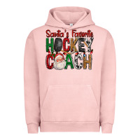 Pigment Salmon Santa's Favorite Hockey Coach For Christmas Urban Hoodie - FaDigitalArtStudio