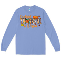 Colony Blue grateful thankful and blessed Long Sleeve Tee - MaliasSmallBusiness
