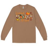 Toasted Coconut grateful thankful and blessed Long Sleeve Tee - MaliasSmallBusiness