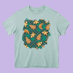 Christmas Gingerbread Cookies Patch Heavy Core Tee Designed By Bundleandbundleshop