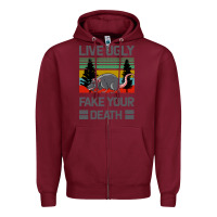 Burgundy Lıve Ugly Fake Your Death Zipper Hoodie - Bettercallsaul