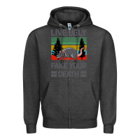 Charcoal Heather Lıve Ugly Fake Your Death Zipper Hoodie - Bettercallsaul