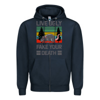 Navy Lıve Ugly Fake Your Death Zipper Hoodie - Bettercallsaul