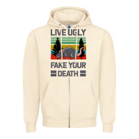 Sandshell Lıve Ugly Fake Your Death Zipper Hoodie - Bettercallsaul