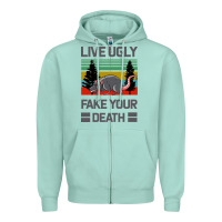 Seafoam Lıve Ugly Fake Your Death Zipper Hoodie - Bettercallsaul