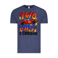Vintage Denim two fast two curious boys birthday racing car Vintage Tee - MaliasSmallBusiness