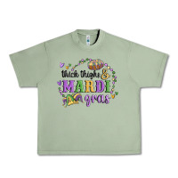 Oil Green thick thighs mardi gras Urban Heavy Tee - MaliasSmallBusiness